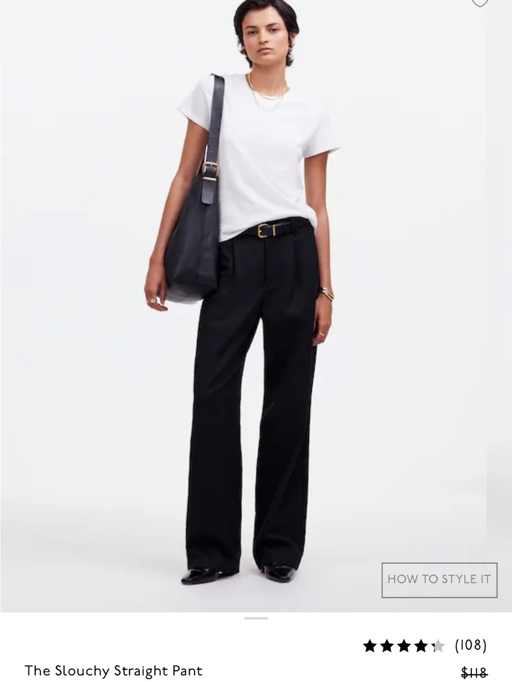 Madewell Slouchy Straight Pant - Black